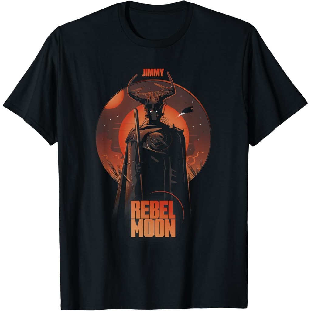 เสื้อยืดแบบโปสเตอร์ ดีไซน์ Rebel Moon Red Galactic และลวดลาย Jimmy Celestial