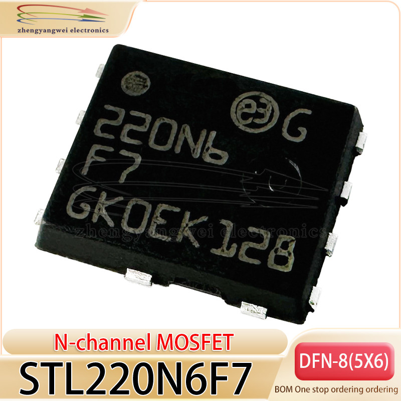 STL220N6F7 DFN-8(5x6) 220N6 F7 5PCS N-channel 60V 1.2mΩ typ 120A STripFET ™  ทรานซิสเตอร์เอฟเฟกต์สนา