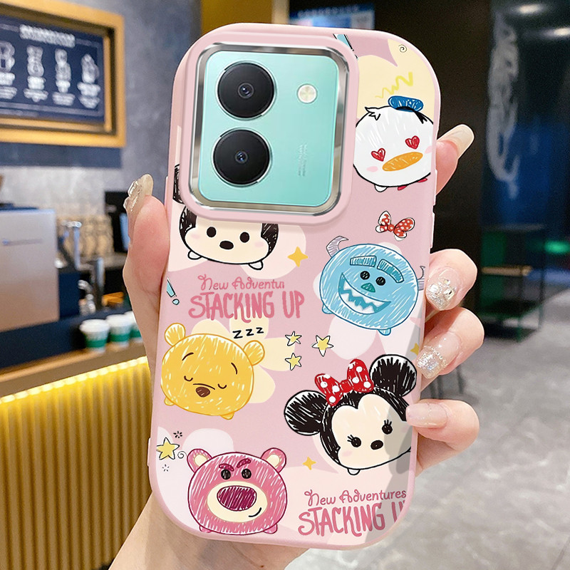 เคสสำหรับ VIVO Y36 5G Y27 Y27s Y77t เคสโทรศัพท์สัตว์น่ารักกันกระแทกกลมและอ้วน