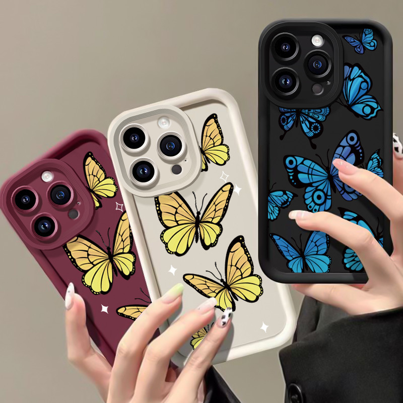 เคสสำหรับ VIVO Y91C Y90 Y1s เคสโทรศัพท์ผีเสื้อสามสีซิลิโคนกันกระแทก - รูปที่ 4