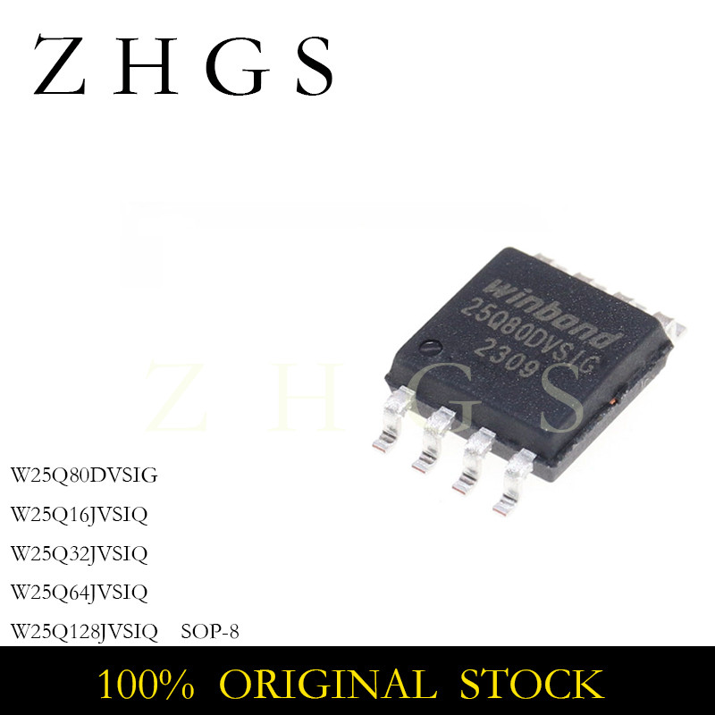10PCS W25Q80DVSIG W25Q16JVSIQ W25Q32JVSIQ W25Q64JVSIQ W25Q64 W25Q128JVSIQ W25Q128 SOIC-8 64M ชิปสต็อ