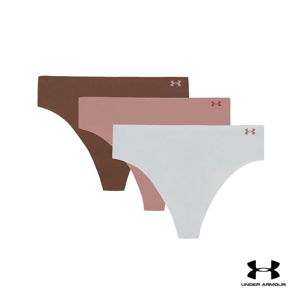Under Armour กางเกงชั้นใน Thong ซ่อนขอบแพ็ก 3 ตัวสำหรับผู้หญิง UA Pure Stretch