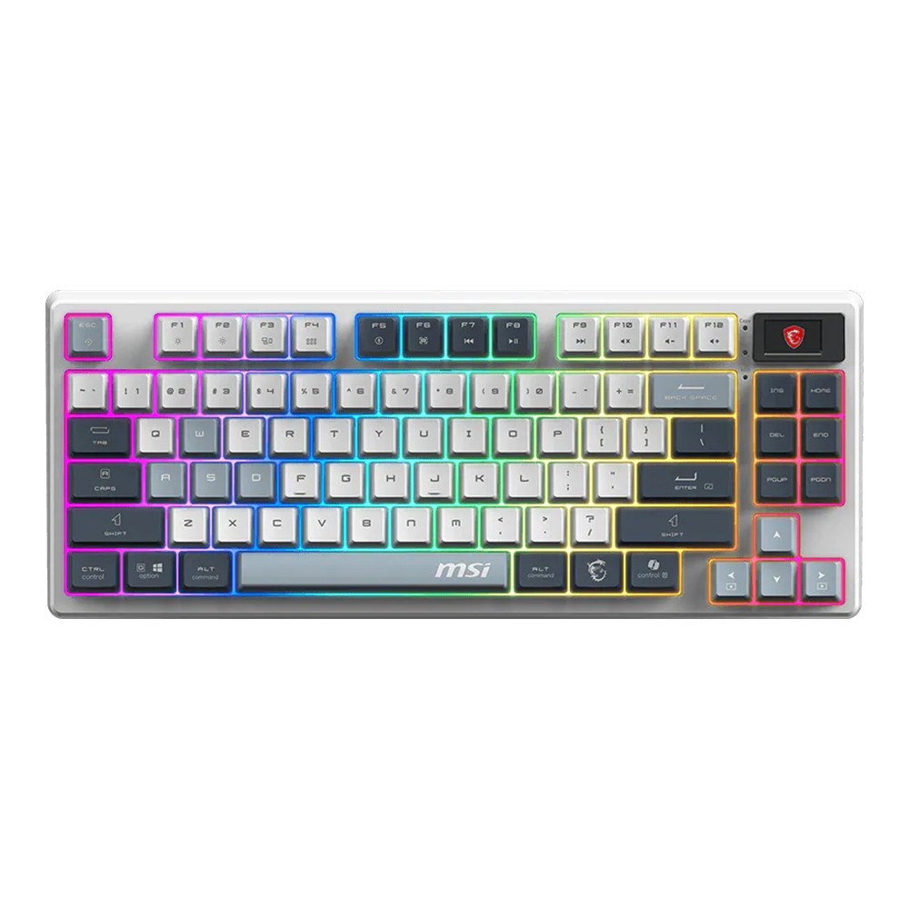 WIRELESS KEYBOARD (คีย์บอร์ดไร้สาย) MSI FORGE GK600 TKL WIRELESS - LINEAR SWITCH RGB EN SKY /