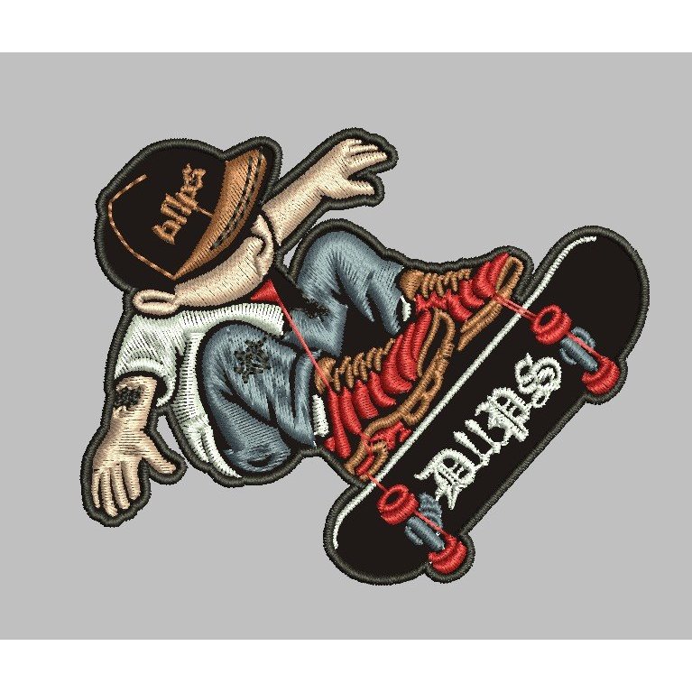 HD-R23 PATCH โลโก้สเก็ตบอร์ด DIIPS BOY ART JUMPING EMBROIDERY อุปกรณ์เสริม BET/EMBLEM