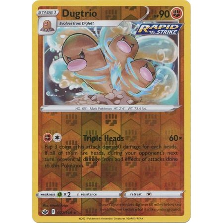 Pokemon Dugtrio Card - 77/198 - Rare Reverse Holo