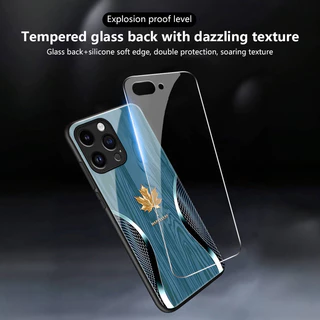 เคสสำหรับ OPPO F11 F11 Pro A9 2019 A9X เคสโทรศัพท์ใบเมเปิ้ลนำโชคเปลือกแก้วกันกระแทก