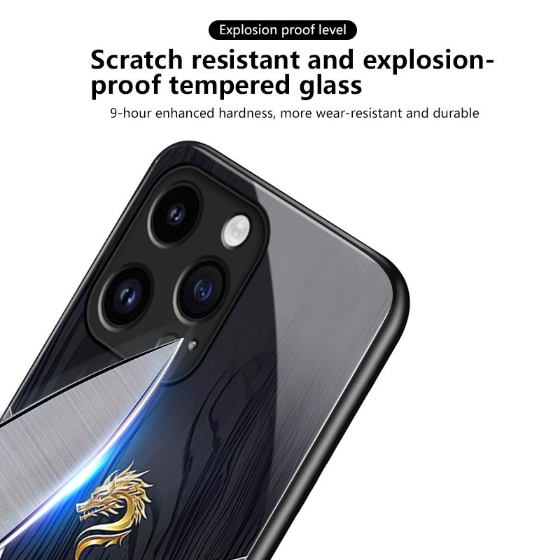 เคสสำหรับ Samsung A15 4G A15 5G A16 5G A13 5G A24 A54 A55 A34 A35 5G A13 Lite A14 5G เคสโทรศัพท์มังกรเปลือกแก้วกันกระแทก - รูปที่ 5