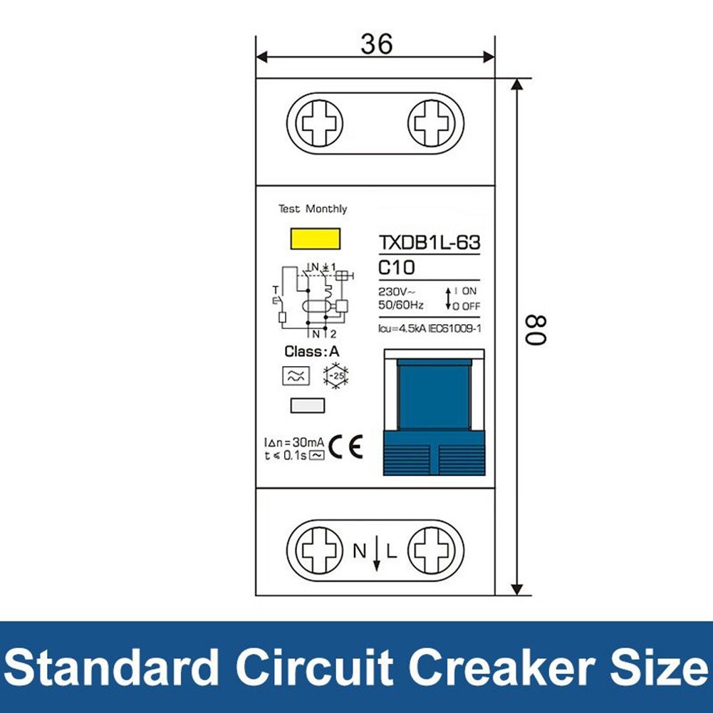 L-HOTMCB RCCB RCD Type A/AC RCBO DPNL Residual Current Circuit Breaker
