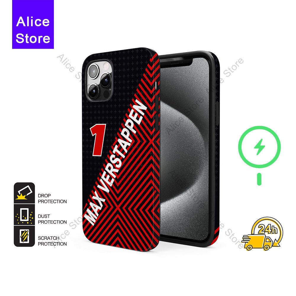 Max Verstappen F1 Racing เคสโทรศัพท์สําหรับ iPhone 17 Pro Max / iPhone 16 Pro Max / 15 / 14 / 13 ป้อ