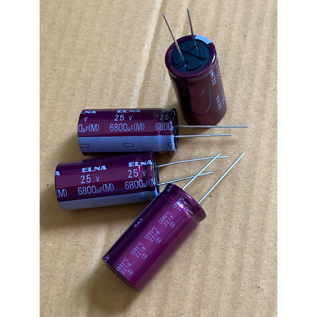 1PCS 6800UF 25V ญี่ปุ่น ELNA ELNA ตัวเก็บประจุเสียง 25V6800UF 18 * 35 RA3 สีม่วงสีแดง Robe
