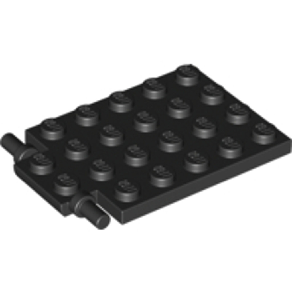 Brick2cube Part - Plate, Modified 4 x 6 with Trap Door Hinge (Long Pins) - 92099