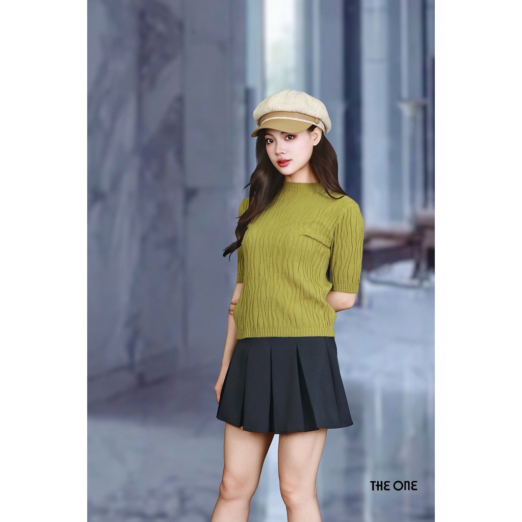 เสื้อสเวตเตอร์มอสคอปก 3F และแขนสั้น AL6770REU The One Fashion