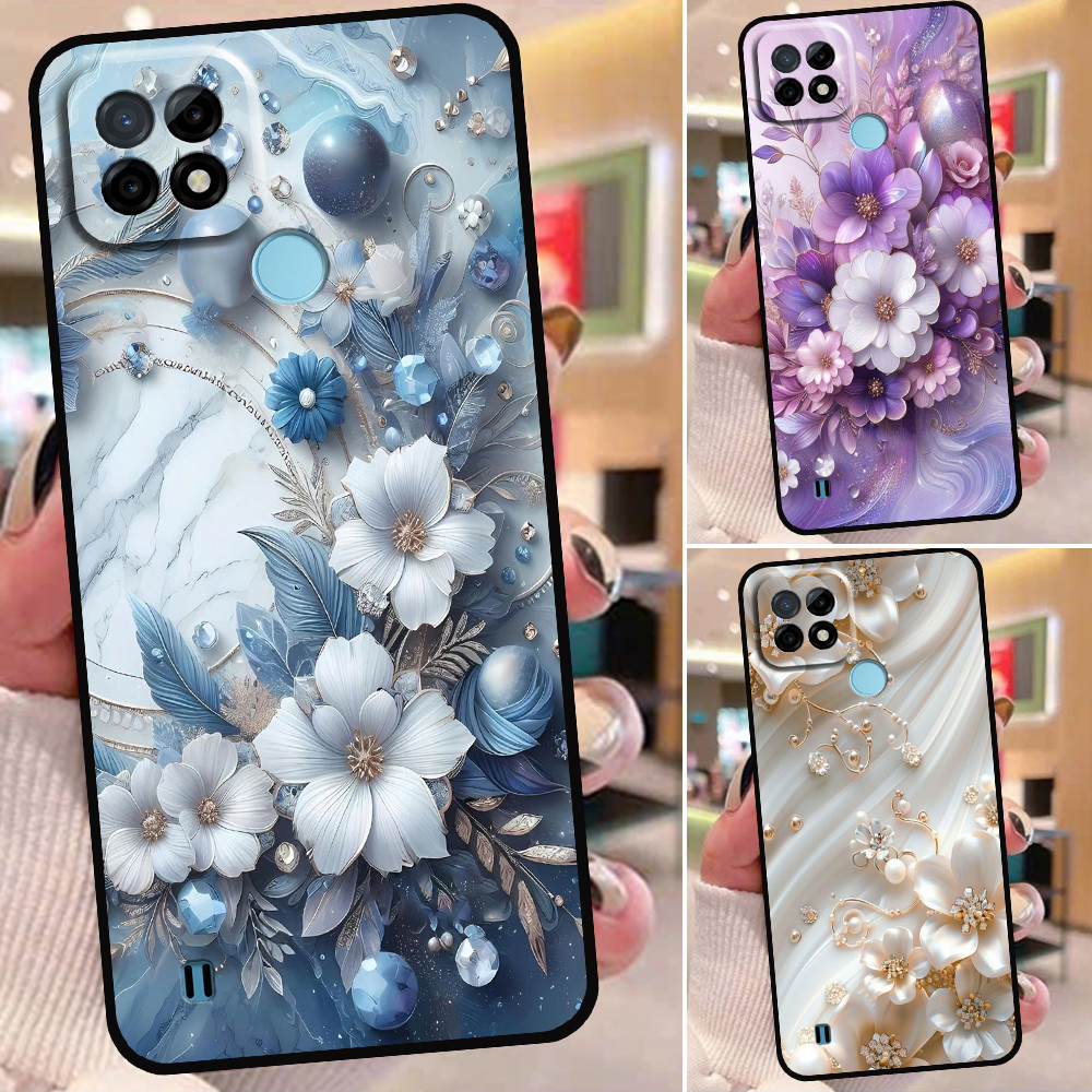 เคส Realme C21 / C21Y / C25 / C25s / C25Y พิมพ์ลายดอกไม้สุดหรู