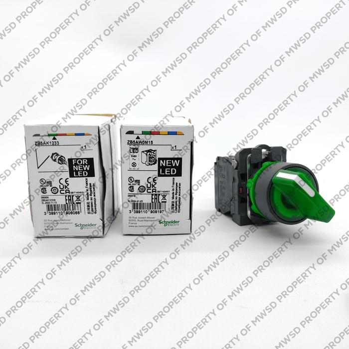 SCHNEIDER SELECTOR ILL STAY PUT 2 PO 220VAC 1NO 1NC พลาสติก XB5AK123M5