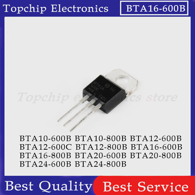 ยี่ห้อใหม่ 10pcs BTA16-600B TO-220 BTA16-800B BTA10-600B BTA12-600B BTA12-800B BTA12-600C BTA20-600B