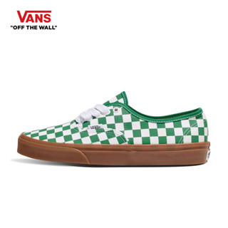 VANS AUTHENTIC - FAT LACE CHECKER GREEN รองเท้าผ้าใบ แวนส์ ผ…