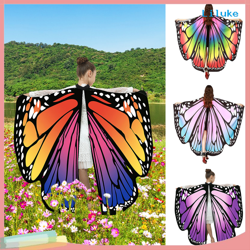 [LK] ผีเสื้อปีกผ้าคลุมไหล่ Cape Fairy Nymph Pixie คอสเพลย์อุปกรณ์เสริม Soft Silky ฮาโลวีน Dress Up P