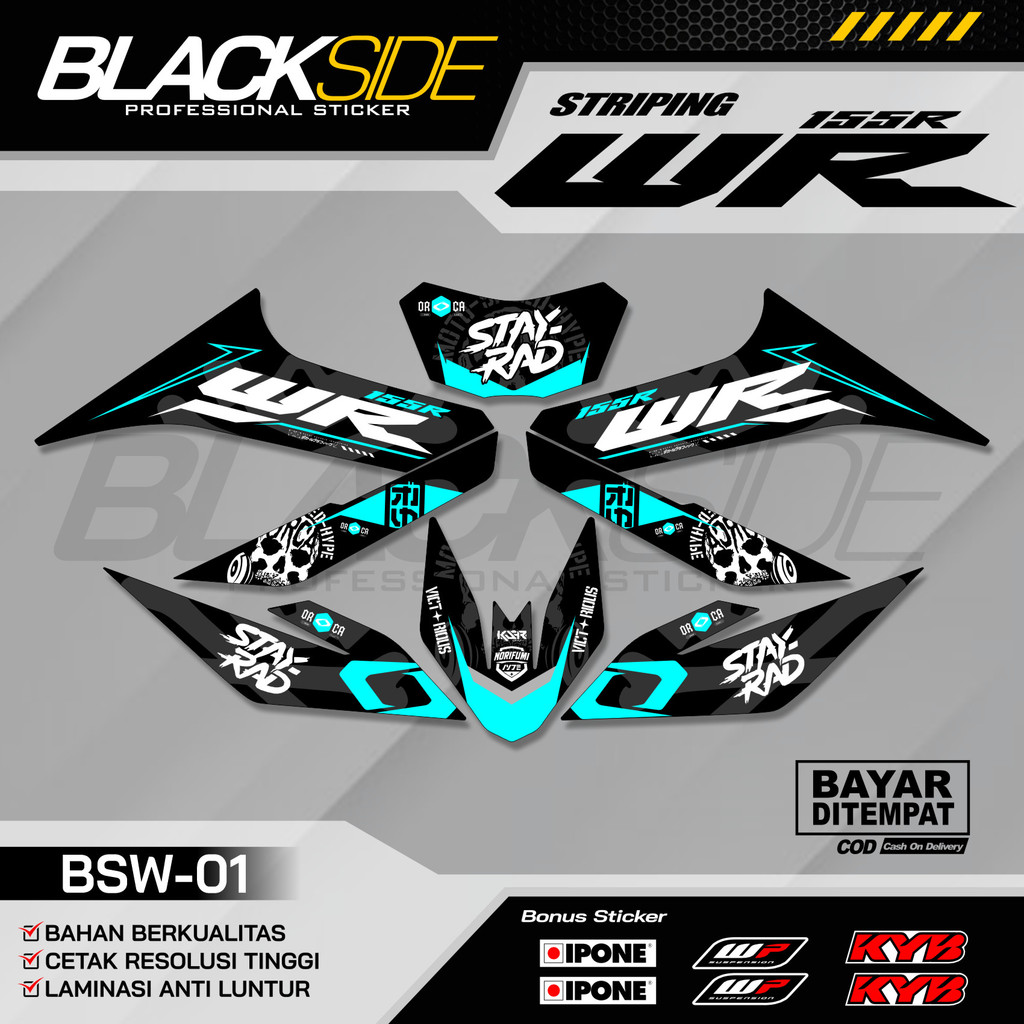 Yamaha WR 155 Striping - รายชื่อสติ๊กเกอร์ WR 155 - 01