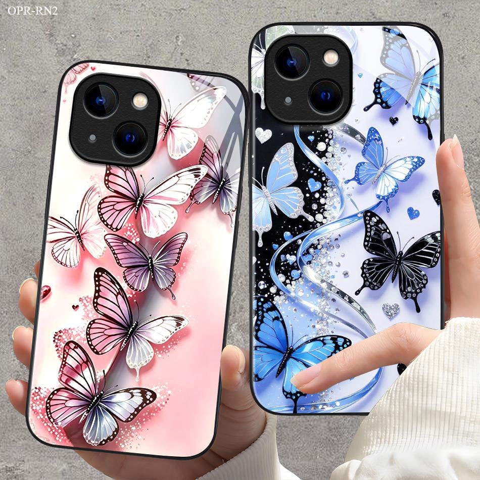 เคส For OPPO Reno 8 8Z 8T 7 7Z 6 6Z 5 4 4Z 2 2F Pro 4G 5G เคสโทรศัพท์ เคสมือถือ เคสออปโป้ เคสแข็ง Phone Glass Case BLK