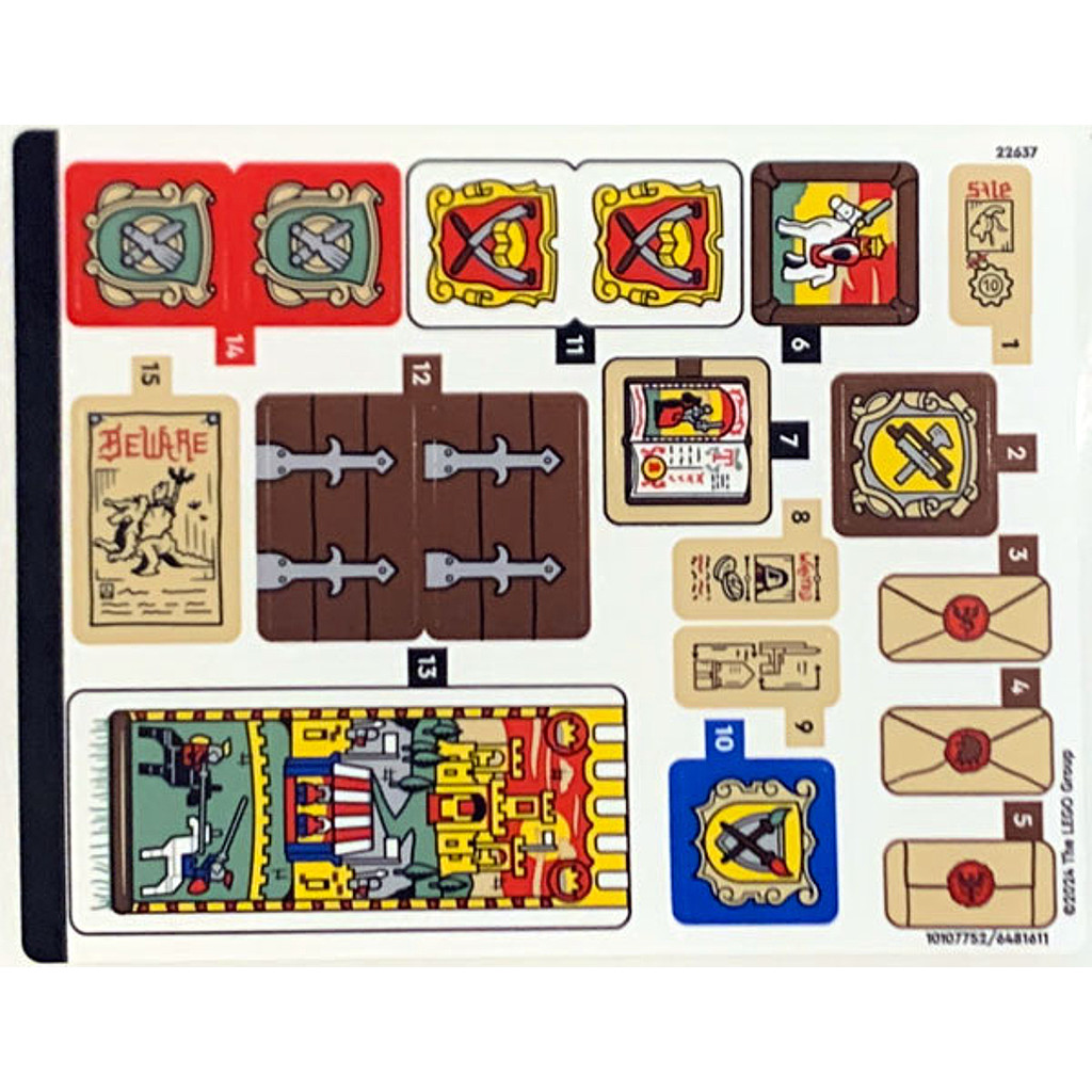 Brick2cube Part - Sticker Sheet for Set 10332 - (10107752/6481611) - 10332stk01