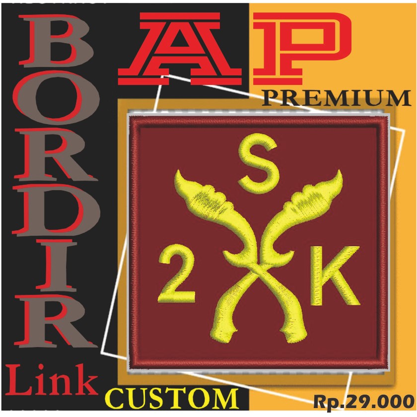 Rp 29000 LINK CUSTOM EMBROIDERY PATCH LOGO/EMBLEM - AP