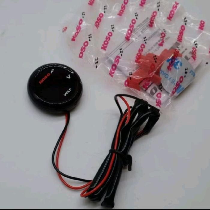 ORIGINAL KOSO ROUND VOLTMETER, BLUE DIGITAL VOLTMETER - ไฟหลังสีแดงสไตล์ซุปเปอร์สลิม