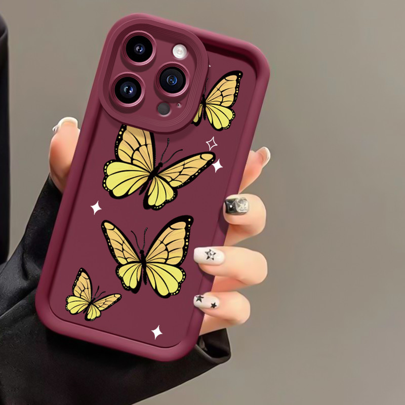 เคสสำหรับ VIVO Y91C Y90 Y1s เคสโทรศัพท์ผีเสื้อสามสีซิลิโคนกันกระแทก - รูปที่ 5