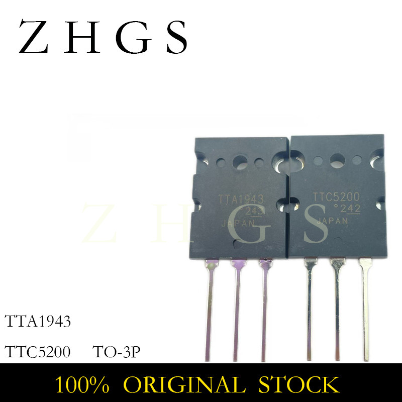 5PCS TTA1943 TTC5200 TO-3P TTA 1943 TTC 5200 TO3P 230V 15A 150W BJT TRANSISTOR สต็อกใหม่