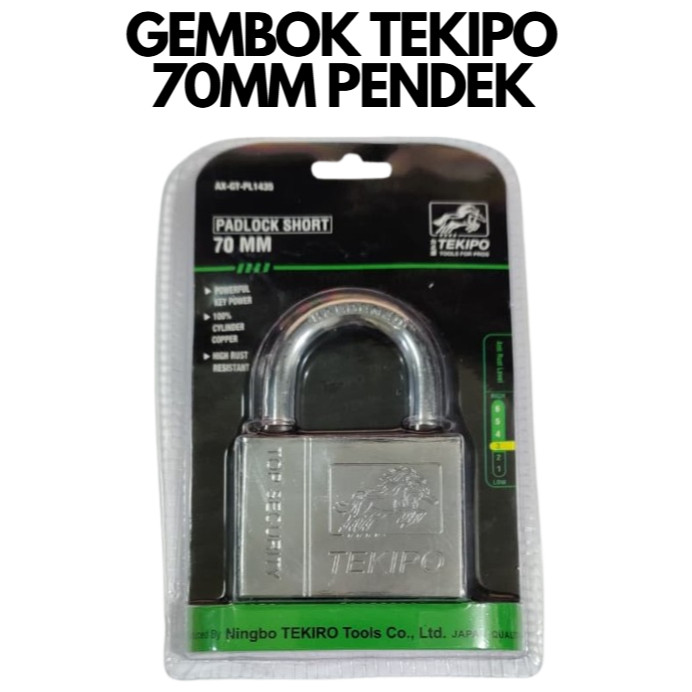 TEKIPO กุญแจประตูบ้านโกดังประตูรั้วเหล็ก 70 มม. กุญแจคอสั้น 70 มม. 70S Anti-Theft Anti-Rust กันสนิมส