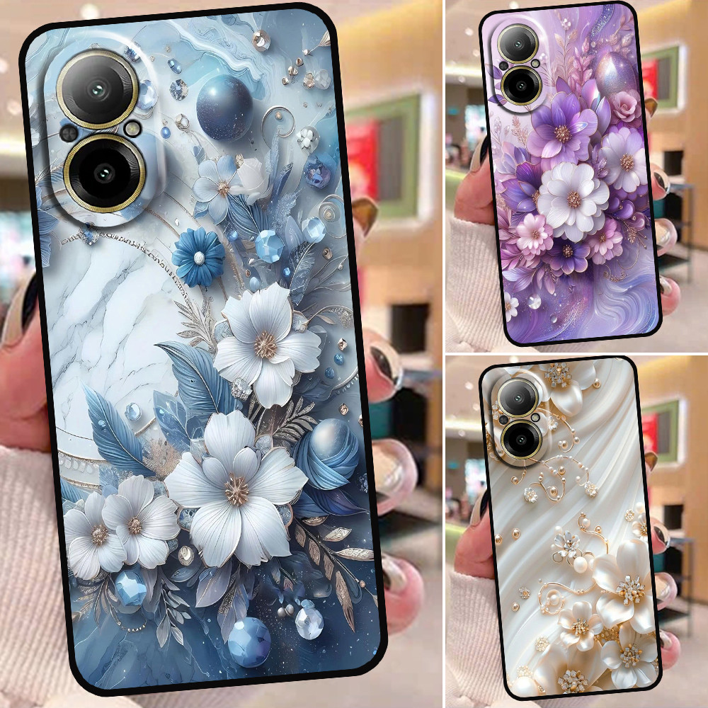 เคส Realme C67 พิมพ์ลายดอกไม้สุดหรู