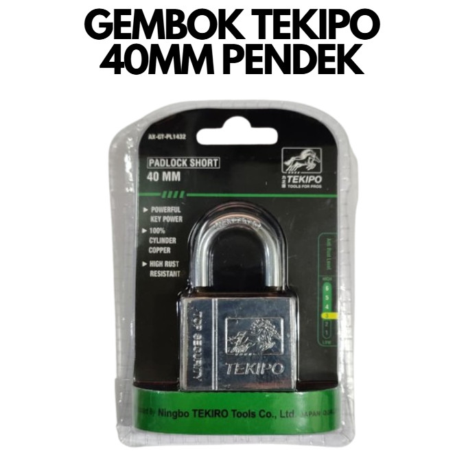 TEKIPO บ้านกุญแจประตูโกดังรั้วเหล็ก 40 มม. กุญแจคอสั้นกุญแจสั้น 40 มม. 40S Anti-Theft Anti-Rust กันส