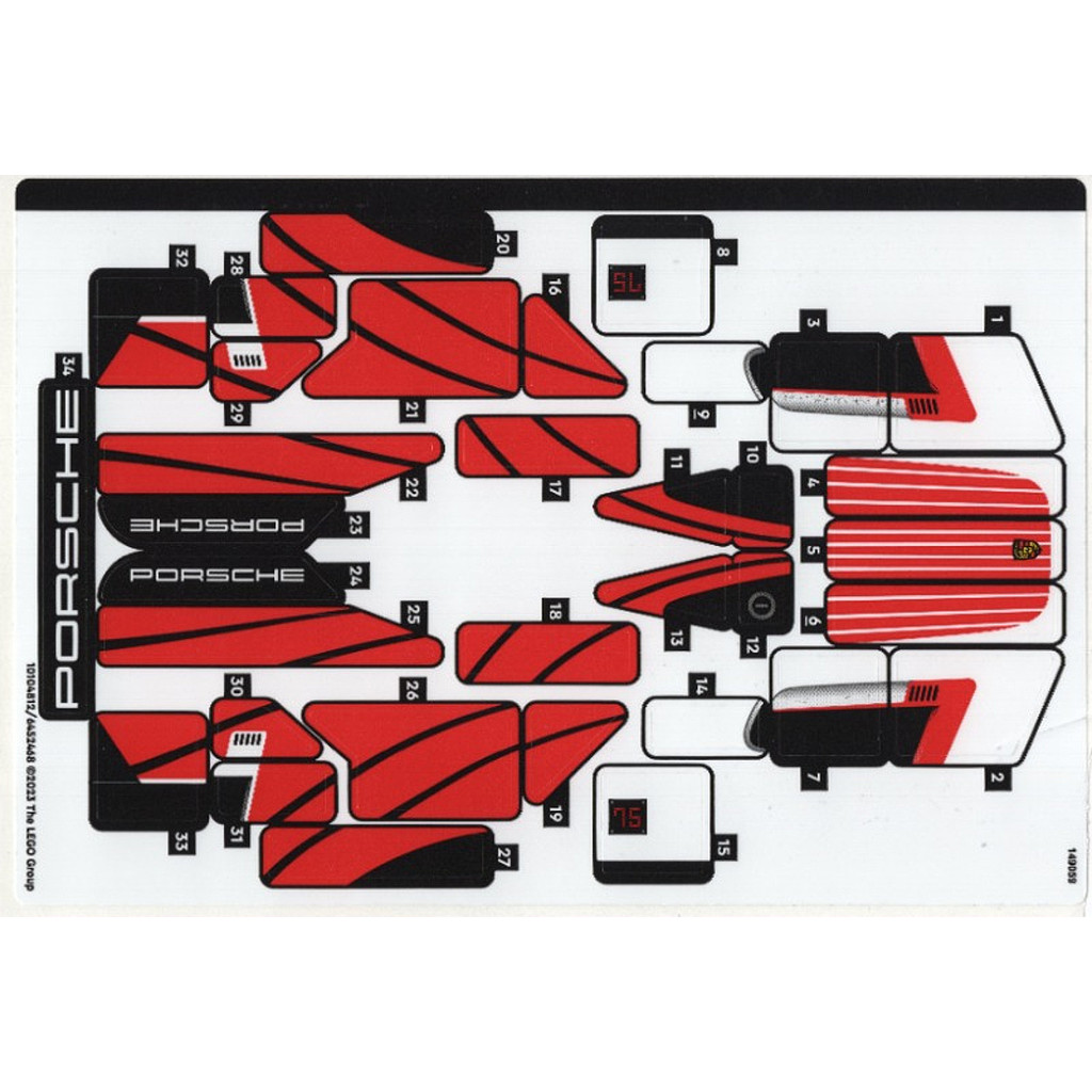 Brick2cube Part - Sticker Sheet for Set 76916 - (10104812/6452468) - 76916stk01