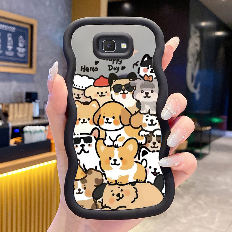 เคส HP สําหรับ Samsung J7 Prime Case Puppy Group Softcase เคสซิลิโคนครีม Wave แต่งหน้ากระจก Cesing โ
