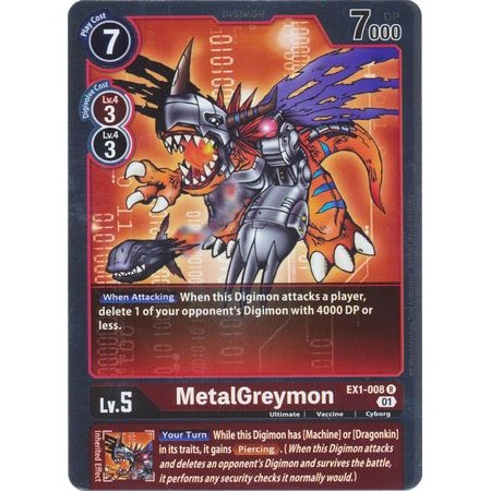 Digimon Card MetalGreymon - EX1-008 - หายาก