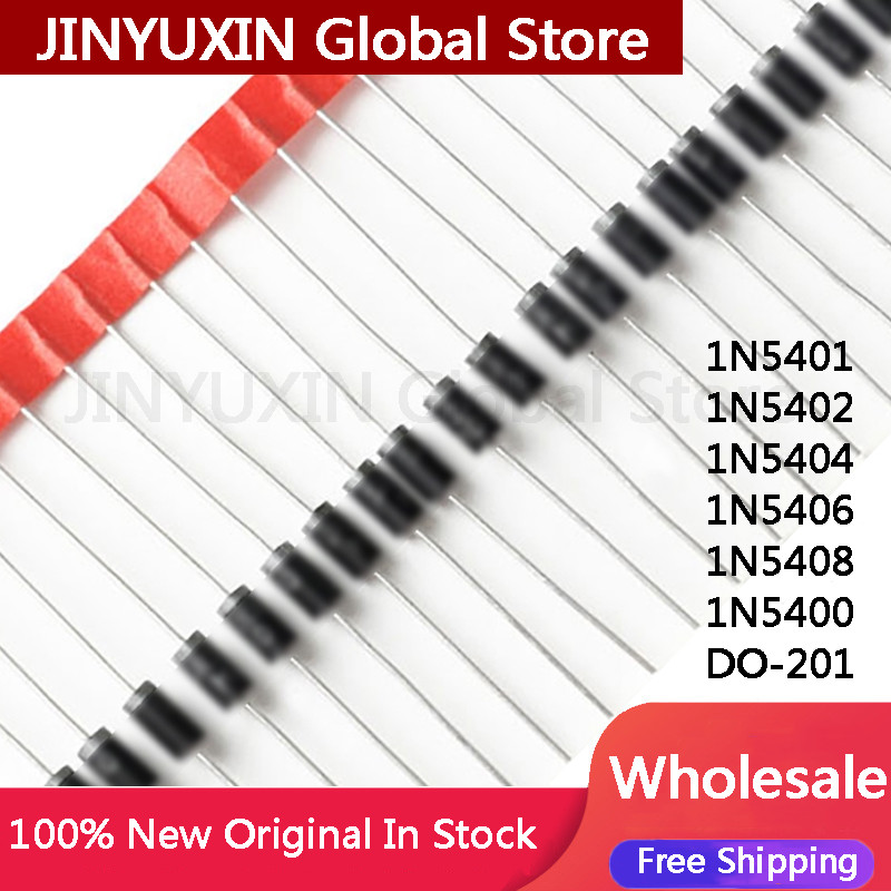 100PCS 1N5400 1N5401 1N5402 1N5404 1N5406 1N5408 อินไลน์ DO-201 ไดโอดIC ชิปขายส่ง