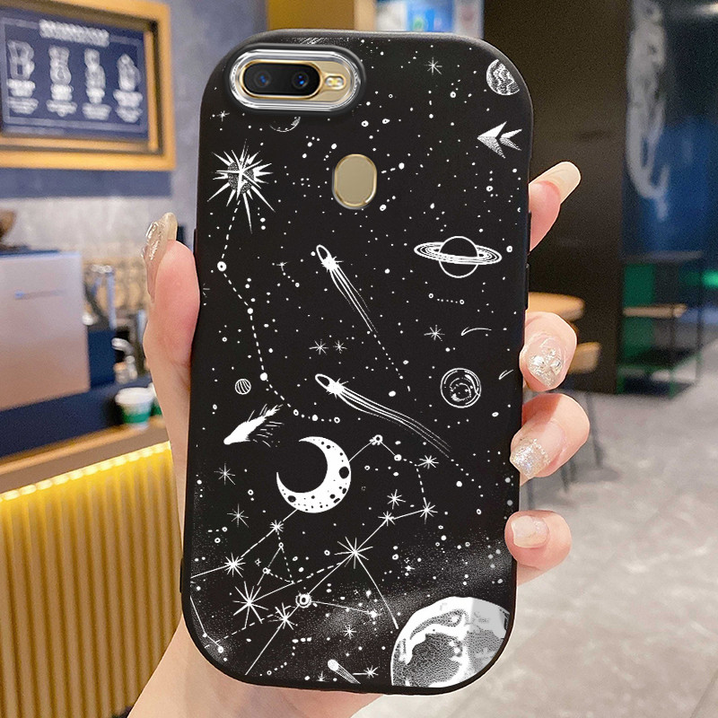 HP เคสโทรศัพท์สําหรับ OPPO A7 A5s A12 A12s A11k กรณี Rocket Galaxy สวยสีทึบฝาครอบโทรศัพท์ซิลิโคน Sof