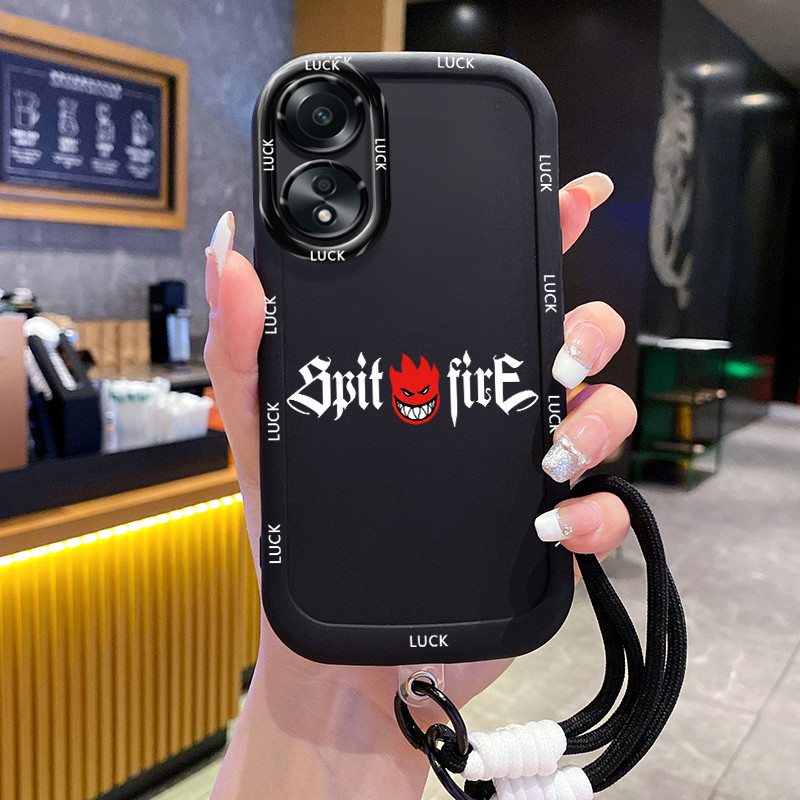 เคสสำหรับ OPPO A58 4G A58 5G A58X 5G A78 5G A1X 5G A2X 5G เคสโทรศัพท์เปลวไฟสายคล้องซิลิโคนกันกระแทก