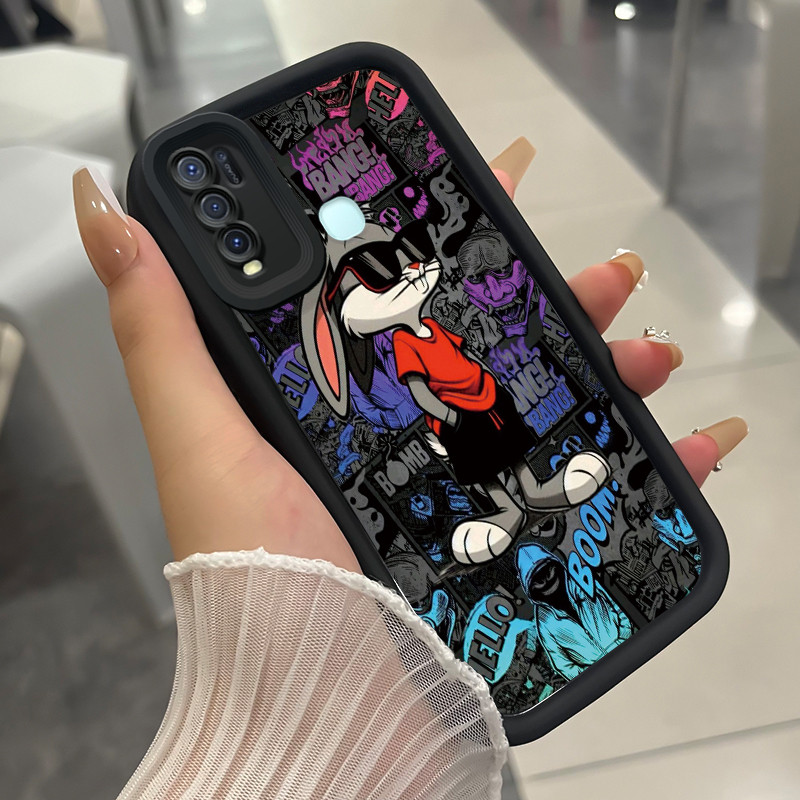 เคสสำหรับ VIVO Y50 Y30 Y30i เคสโทรศัพท์กระต่ายสามสีซิลิโคนกันกระแทก