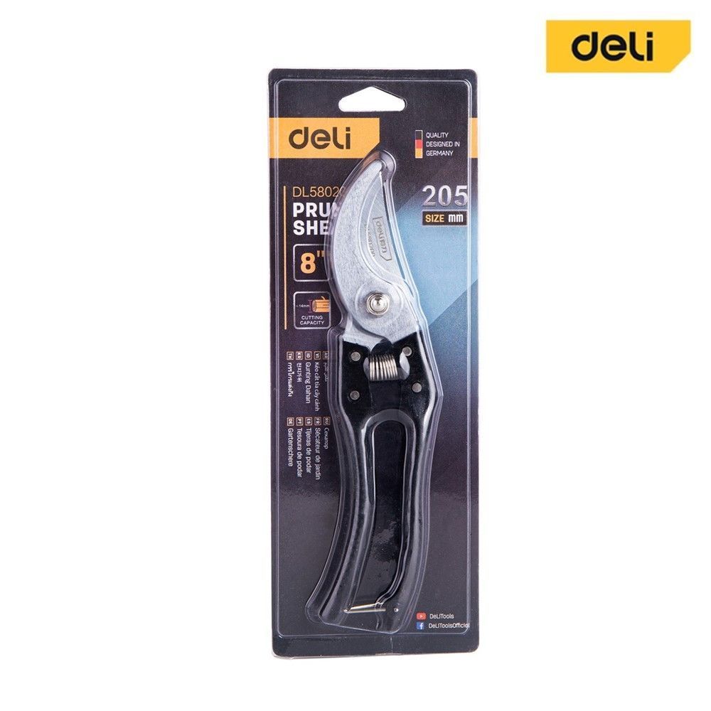 [สินค้าส่งด่วน] DELI กรรไกรตัดกิ่ง โค้ง EDL580200 8 นิ้ว
