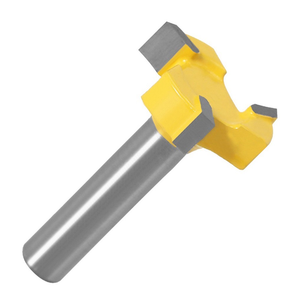SUNYLF HOT1pc 8mm Shank 3 ฟัน T-Slot Router Bit Straight Edge Slotting Milling Cutter