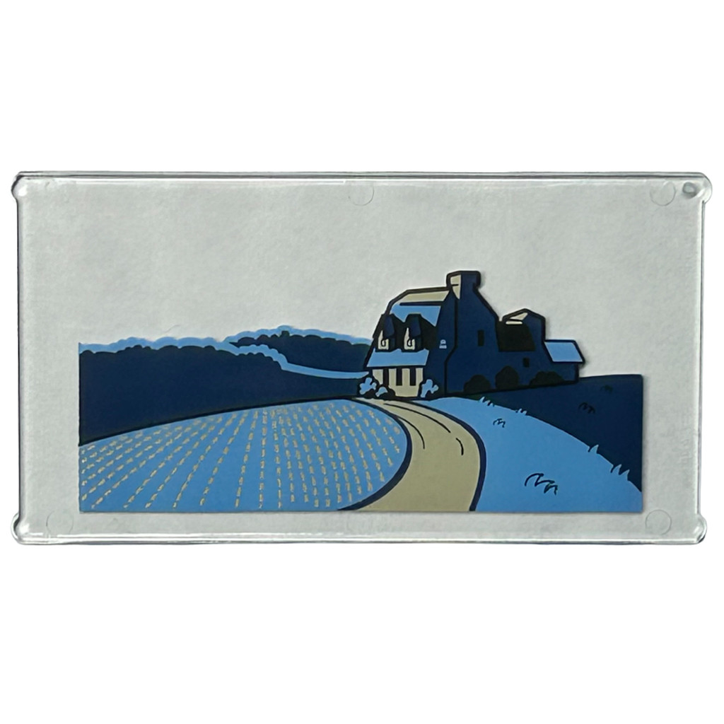 Brick2cube Part - Glass for Window 1 x 4 x 6 with Bright Light Blue and Dark Blue Fields, Tan Road a