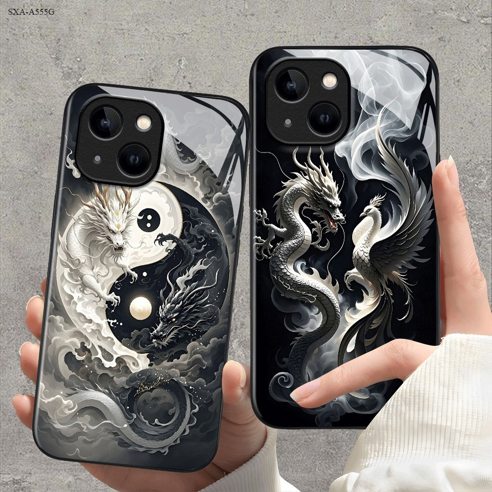 Samsung Galaxy A55 A06 A16 A05S A04S A13 A05 A15 A35 A34 A25 A14 A04 A70 A72 A24 A80 A9 A8 A6 Plus 2018 4G 5G เคส Glass
