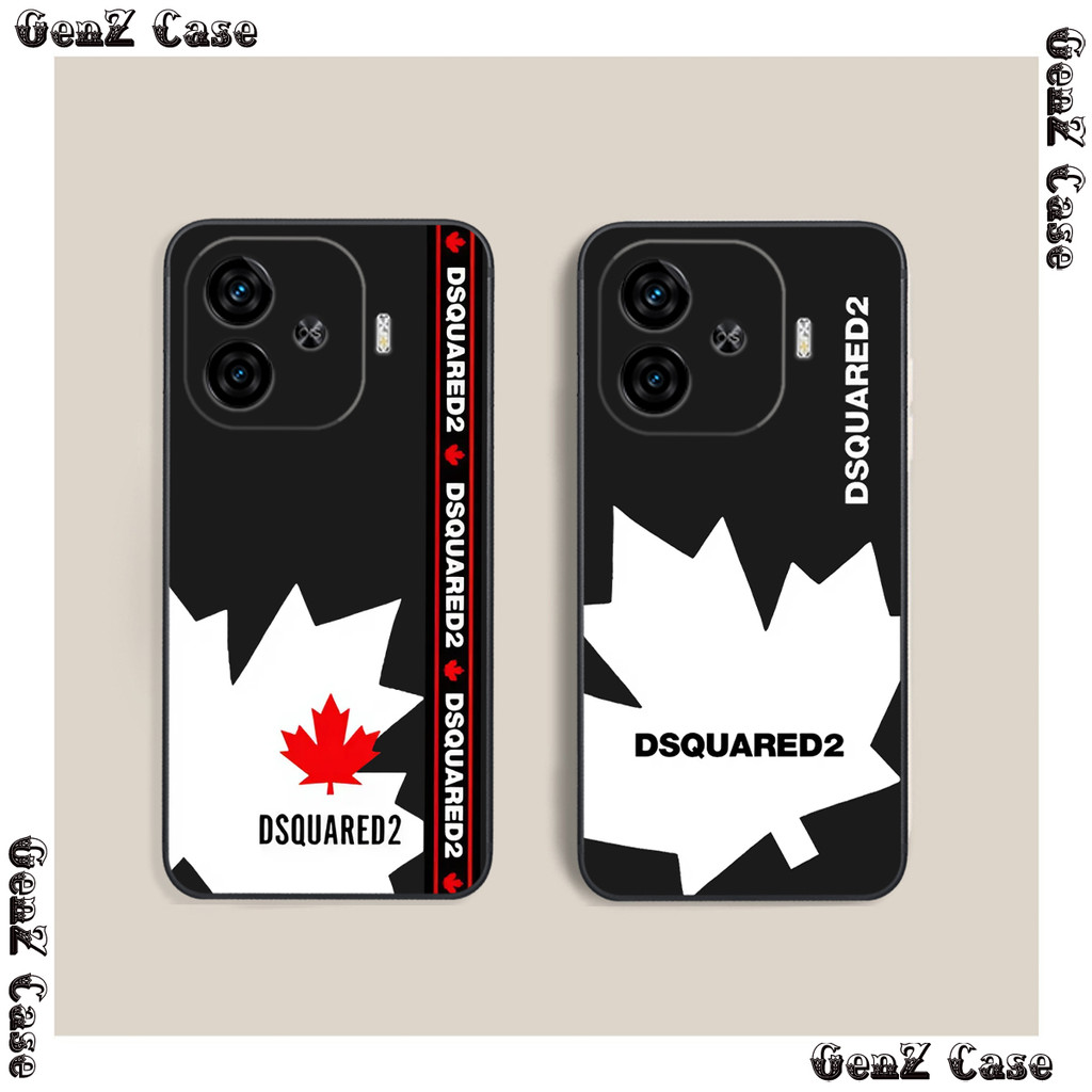 เคส IQOO Z9 Turbo 5G ขอบสี่เหลี่ยมพิมพ์ลายใบเมเปิ้ล Dsquare2 ไอคอนเทรนด์มาแรง