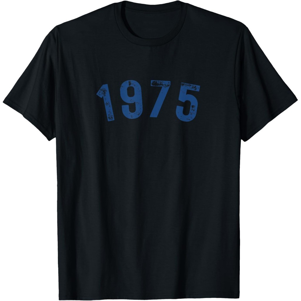 เสื้อยืดผ้าฝ้ายผู้ชาย Vintage 1975 Birthday Tshirt สําหรับผู้หญิงสําหรับชาย Born in 1975 เสื้อยืด