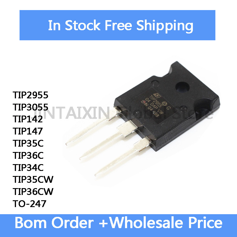 10 ชิ้น TIP2955 TIP3055 TIP142 TIP147 TIP35C TIP36C TIP34C TIP35CW TIP36CW TO-247 IC ในสต็อกขายส่ง