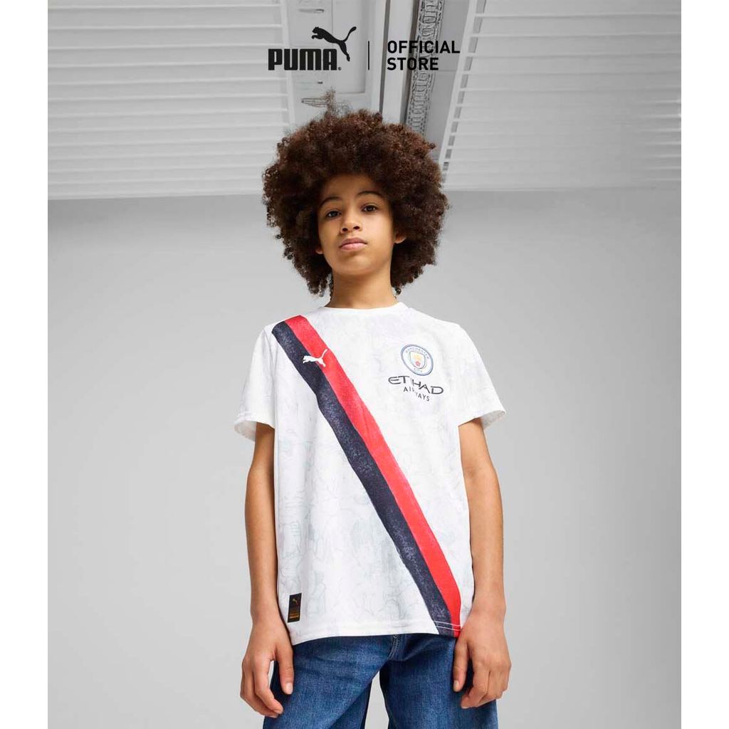 PUMA Football เสื้อเจอร์ซี่ KIDSUPER x MANCHESTER CITY สำหรับเด็กโต สีขาว - 78114107