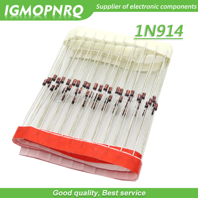 100CS Switching ไดโอด 1N914 IN914 สาย DO 35 ความถี่สูงหลอด Switching ไดโอดใหม่จัดส่งฟรี