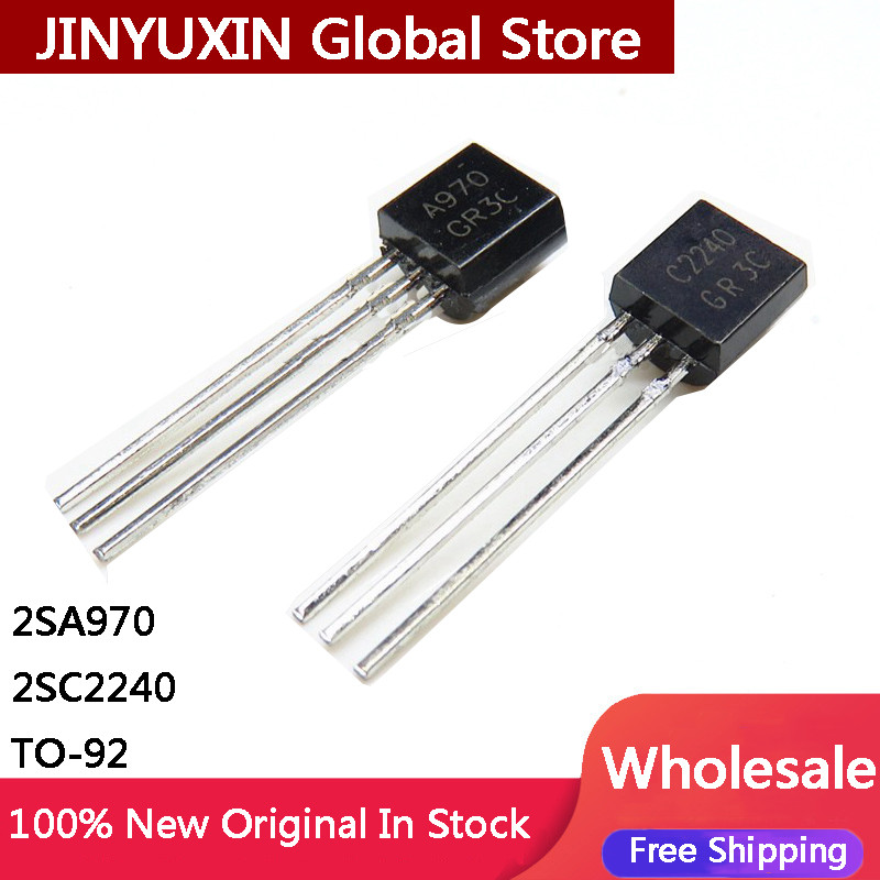 100 ชิ้น 2SA970 2SC2240 TO92 (50 ชิ้น* 2SA970 +50 ชิ้น* C2240 ) TO-92 Bipolar ทรานซิสเตอร์ - BJT NPN