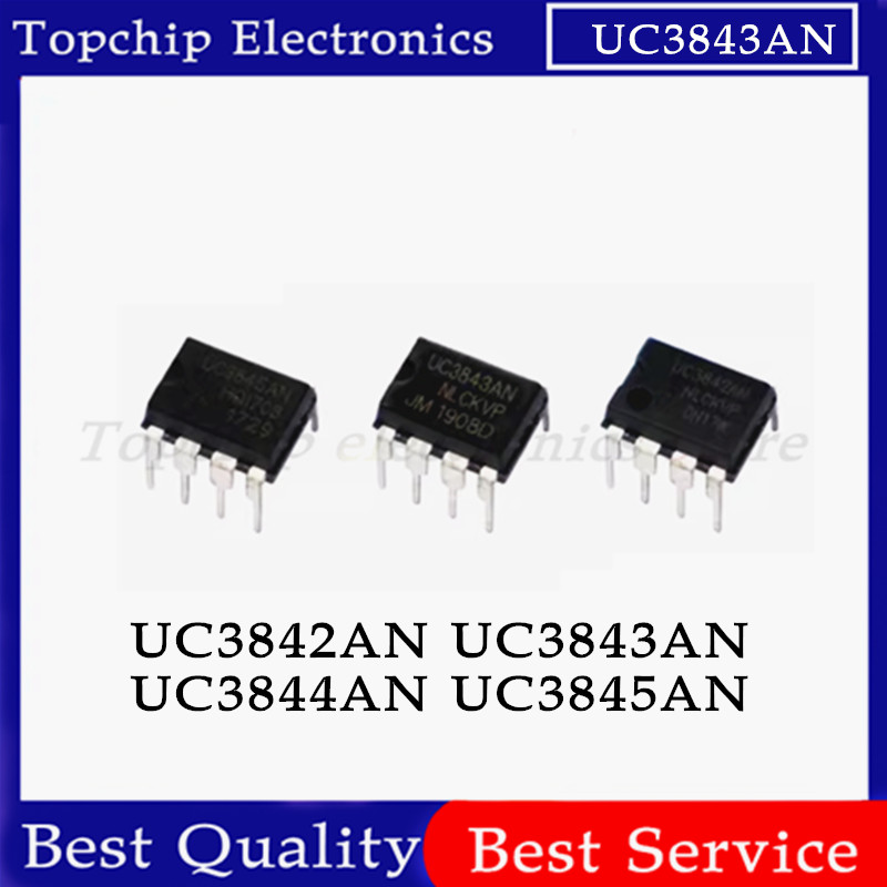 ยี่ห้อใหม่ 10pcs UC3843AN UC3843A DIP UC3843 DIP-8 UC3842AN UC3844AN UC3845AN UC3842BN UC3844BN UC38