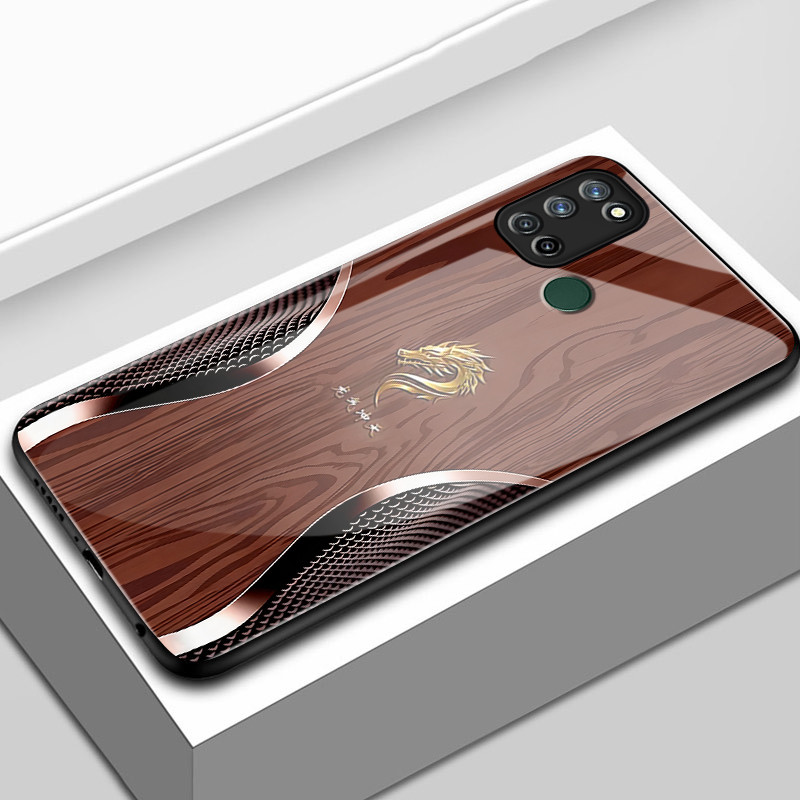 เคสสำหรับ Realme 7i C17 7 5G 7 Pro เคสโทรศัพท์มังกรเปลือกแก้วกันกระแทก